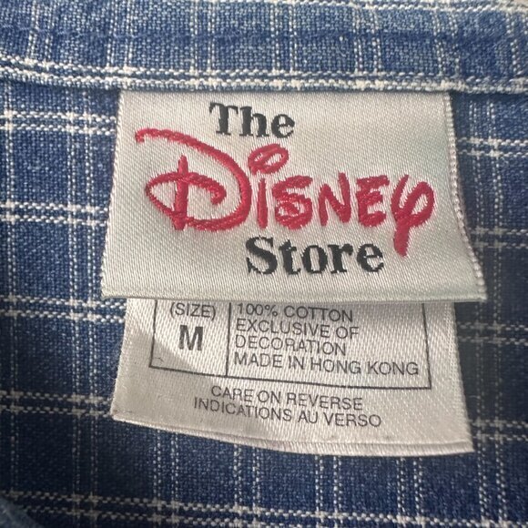 The Disney Store Mickey Mouse Embroidered‎ Button Down Shirt denim Men's M  VTG - Picture 4 of 5